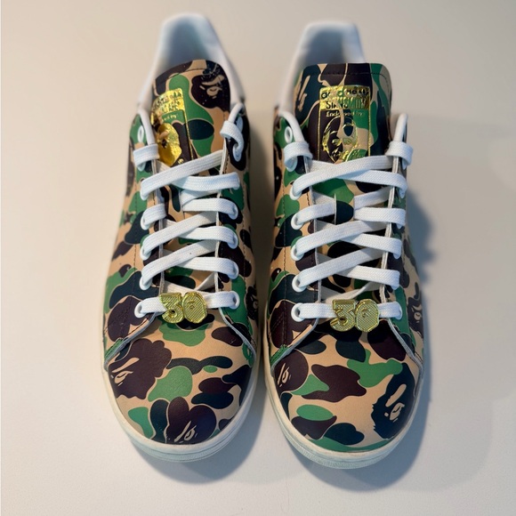 adidas Other - Adidas BAPE Camouflage Stan Smith Sneakers with box, mesh drawstring bag